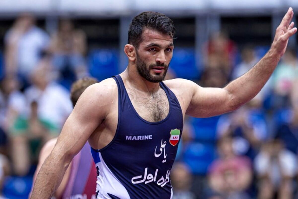 ببینید | تمرین حسن یزدانی هم زمان با مسابقات جهانی کشتی